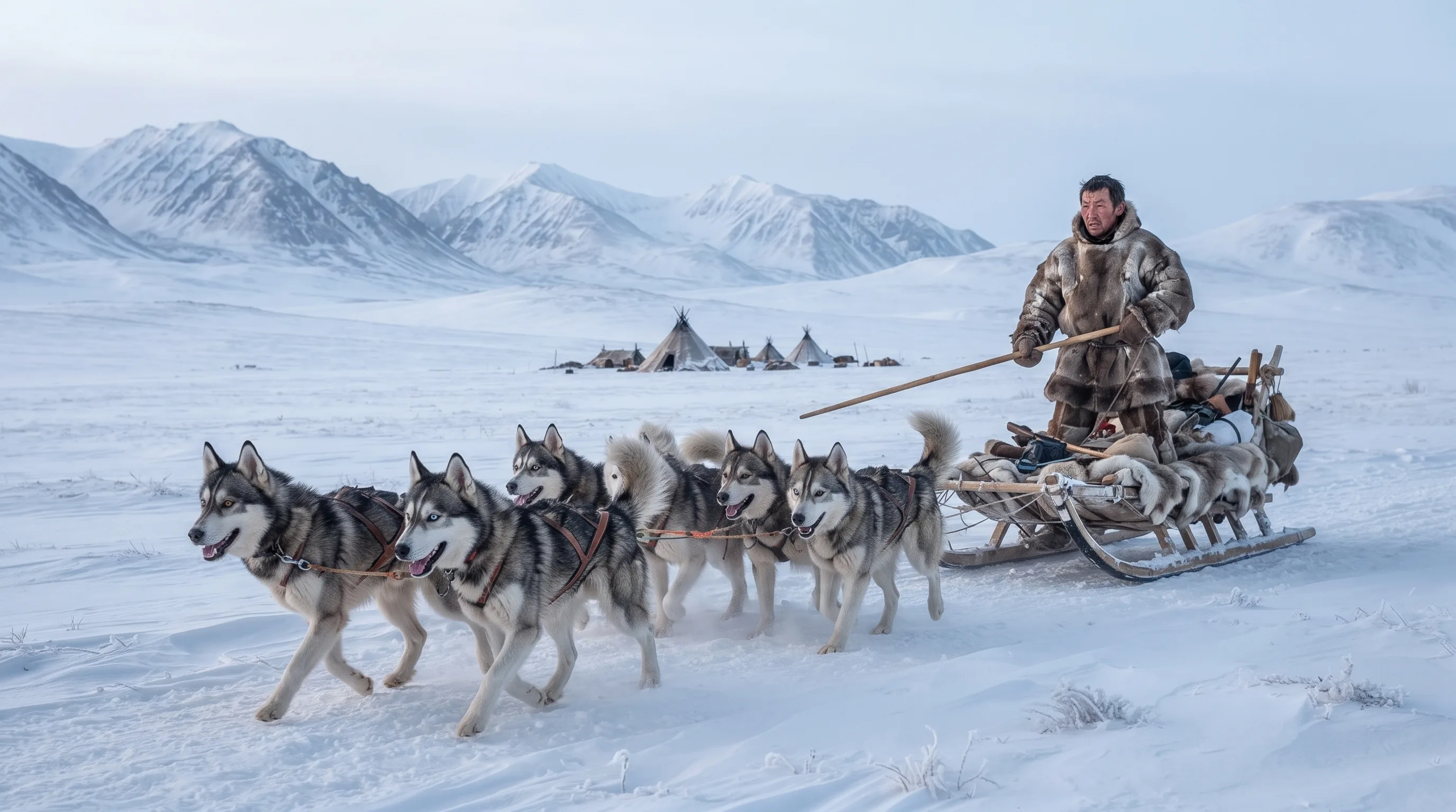 هاسکی ها سگ سورتمه بودن  و توسط قوم چوکچی (Chukchi) تو شمال شرق سیبری بودند